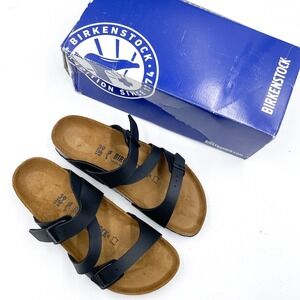 Birkenstock Salina Black Sandals Birko-Flor Strappy EU 39 US 8 Narrow Women's